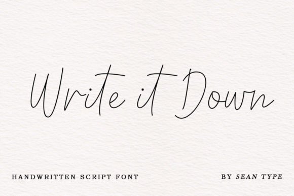 Write It Down: A Modern Script Font for Editorial Design